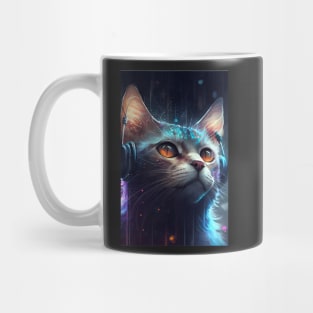 Sparkling Lofi Cyberpunk Cat Mug